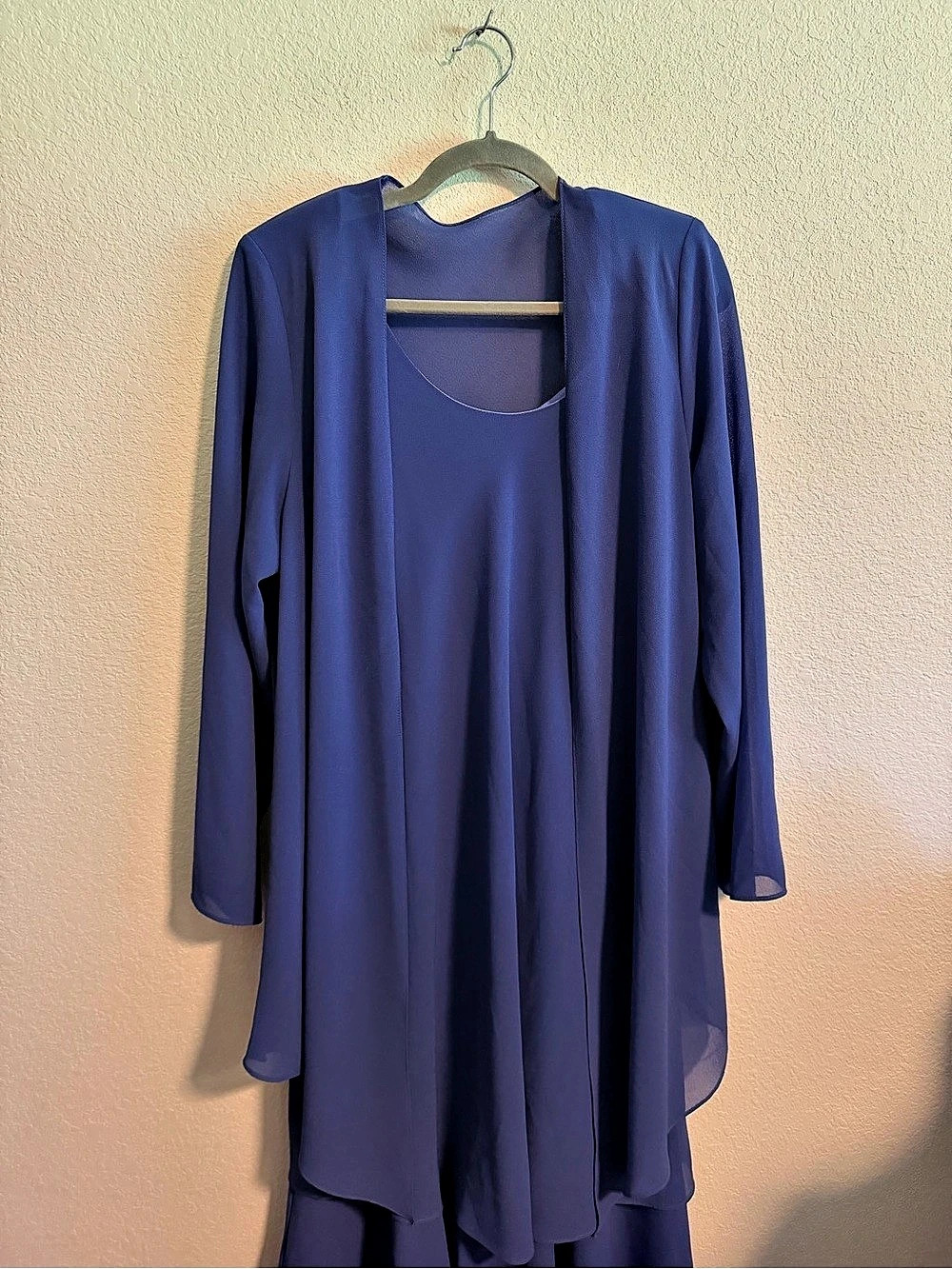 IC Collection Periwinkle Layered Dress Set with Jacket Size Small